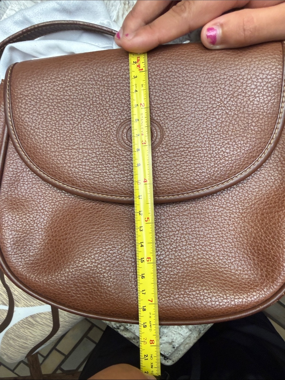 Gucci Brown Pebbled Leather Saddle Crossbody Bag - Picture 8 of 16